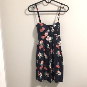 Floral strappy bustier dress